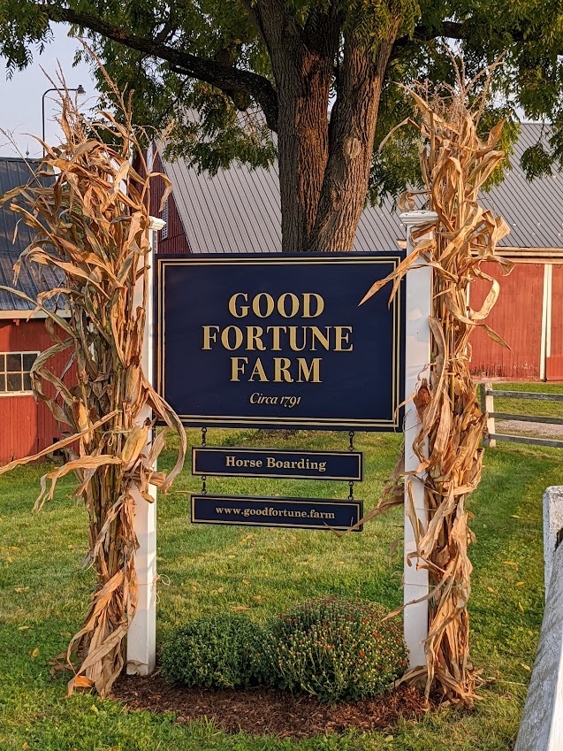 Good Fortune Farm sign - vertical